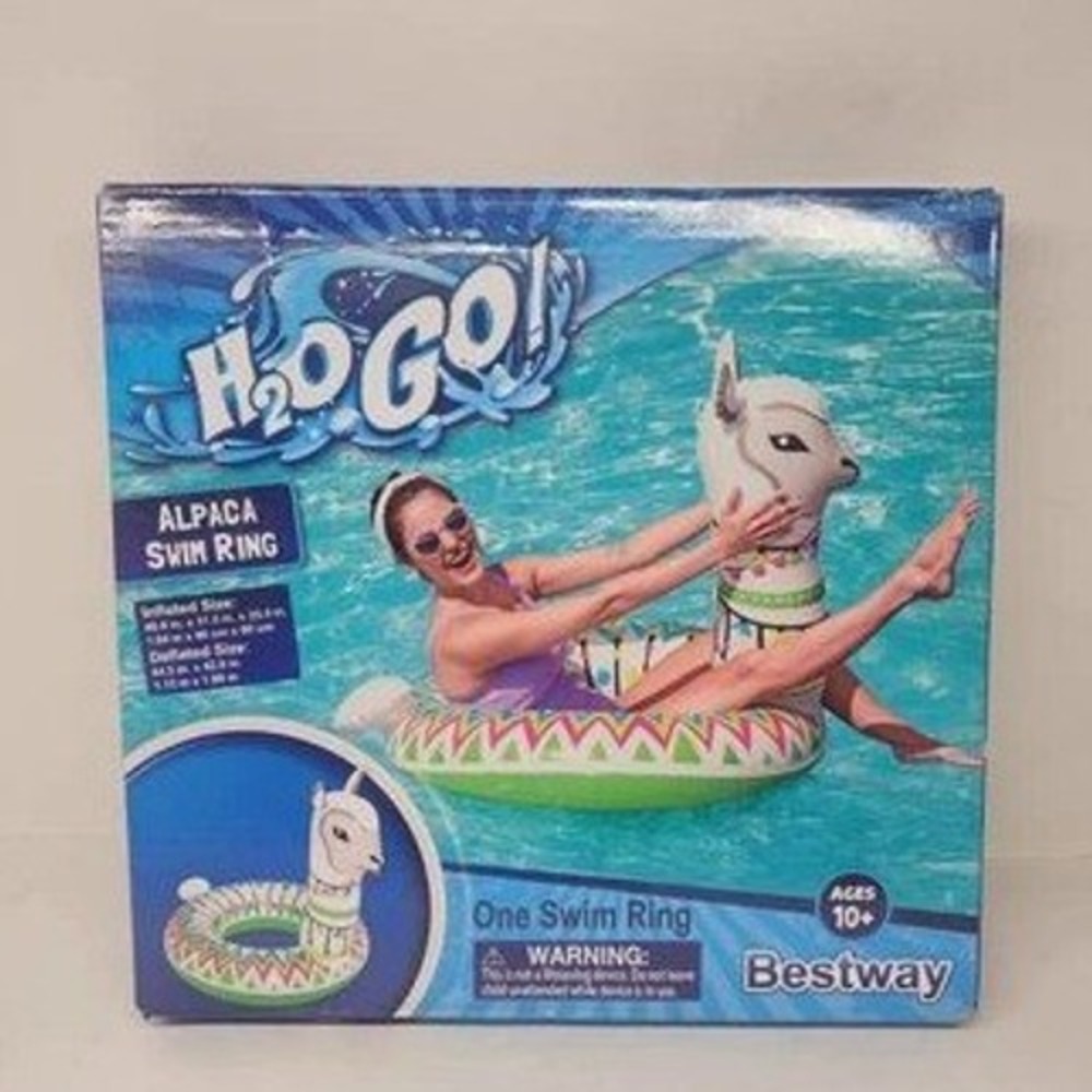Bestway H2OGO Alpaca Swim Ring Inflatable Pool Float Llama Design Ages 10+ NEW
